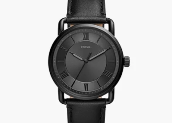 Copeland 42-mm Three-Hand Black Leather Watch